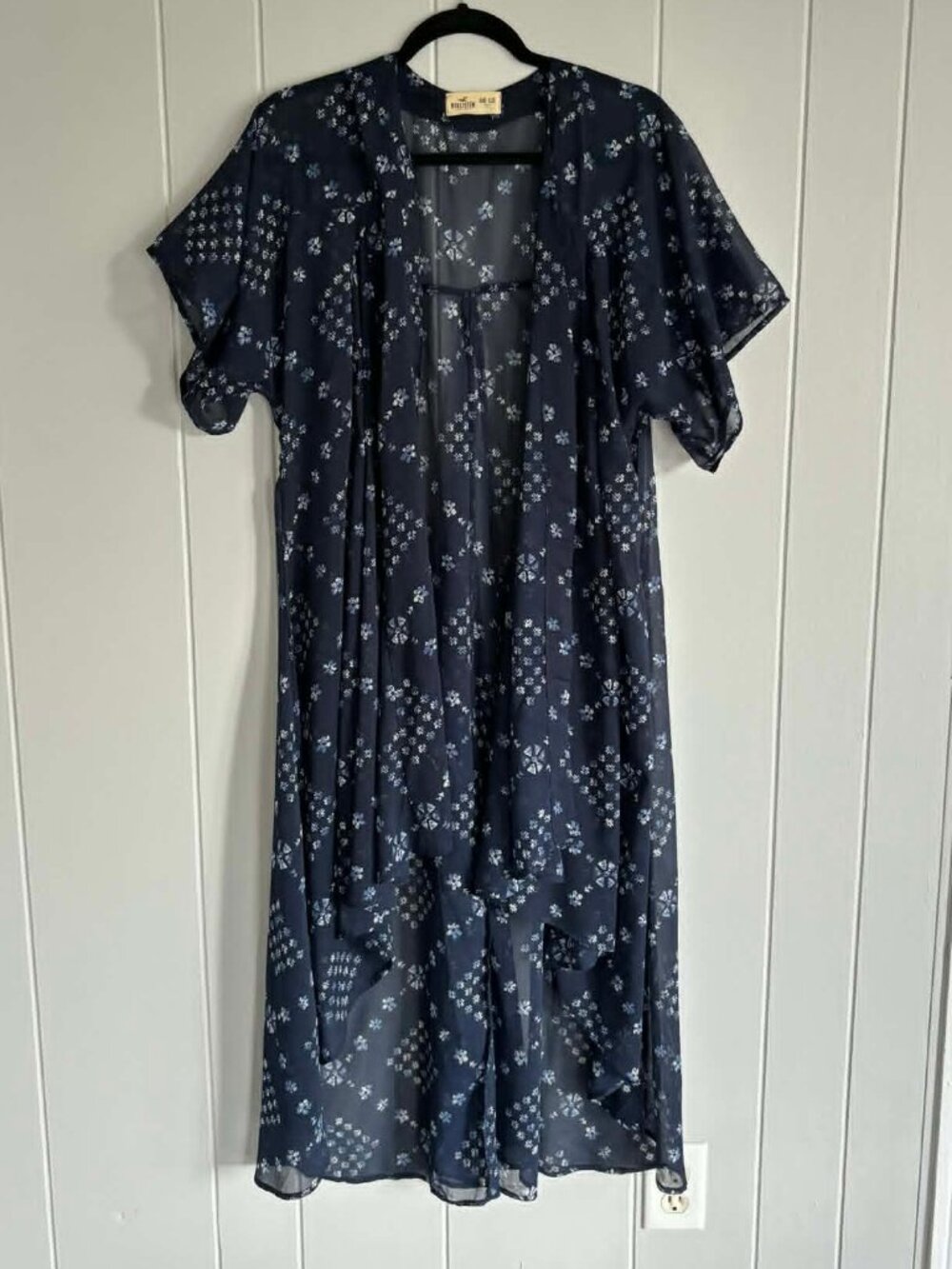 Hollister Vintage Kimono - Blue, short sleeved, one size